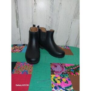 Chooka Deldridge Waterproof Chelsea Rain Boots Womens Size 8 Black Rubber Winter